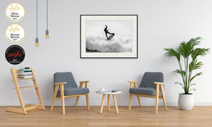 Open image in slideshow, Surfing The White Water @ Huntington Beach 100*70 cm - Collectors edition of 3
